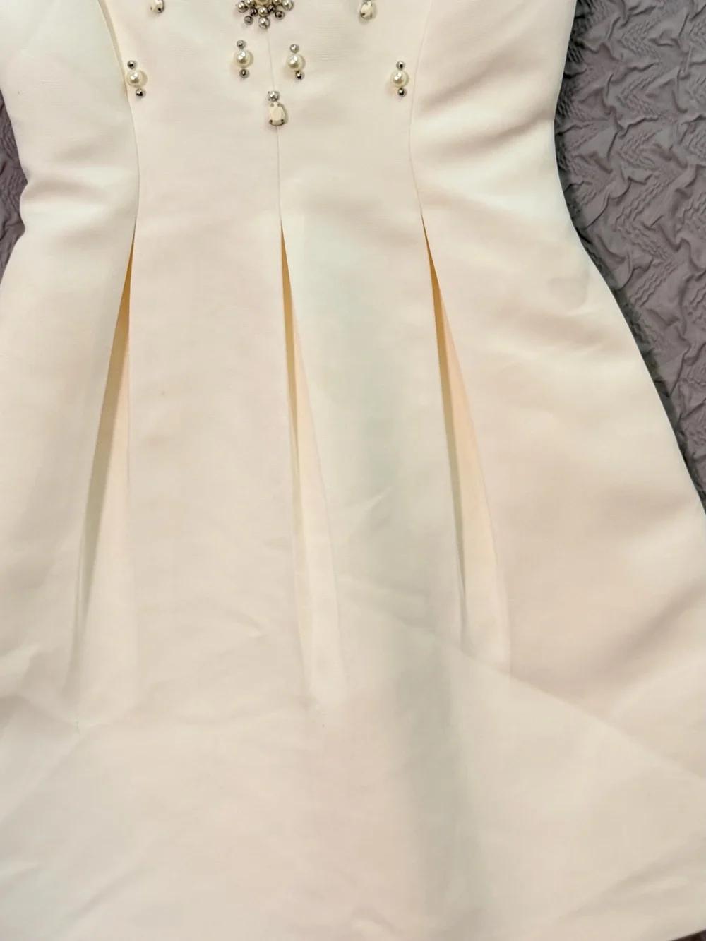 Kate Spade New York Embellished Structured Fit Flare Dress Cream NWT Size 0